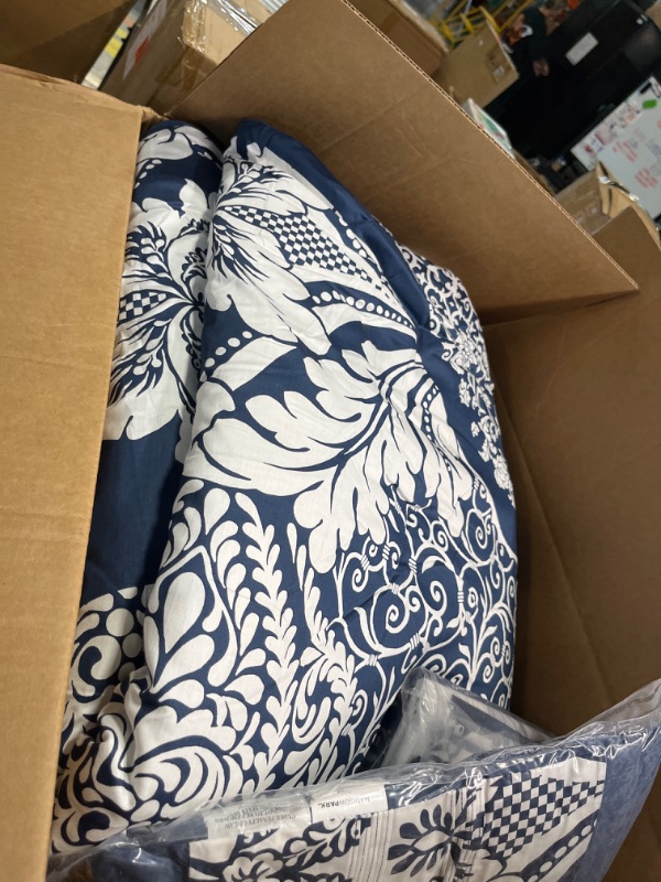Photo 1 of 
Madison Park Whitney Comforter Set, Jacquard Embroidery Paisley Design, Faux Silk Luxurious Bedroom Decor, All Season Bedding, Matching Sham, Bedskirt KING