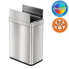 Photo 1 of 13 gallons stainless steel wings open trashcan with absorbs all door filter