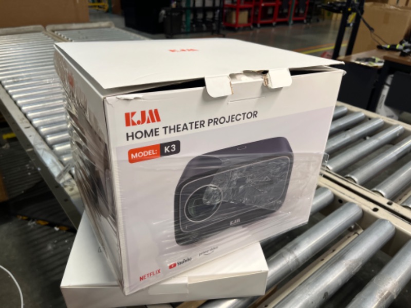 Photo 3 of brand new**KJM Projector with Netflix Officially-Licensed, 1500 ANSI Wifi Bluetooth Projector 4K Supported, Sound by JBL 24W Speakers, Dolby Audio, Auto Focus & Keystone, HDR10, Home Outdoor Movie Projector