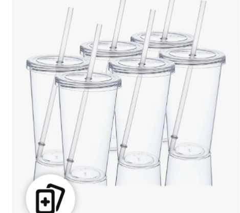 Photo 1 of 
Clear Tumbler with lid 20pcks 