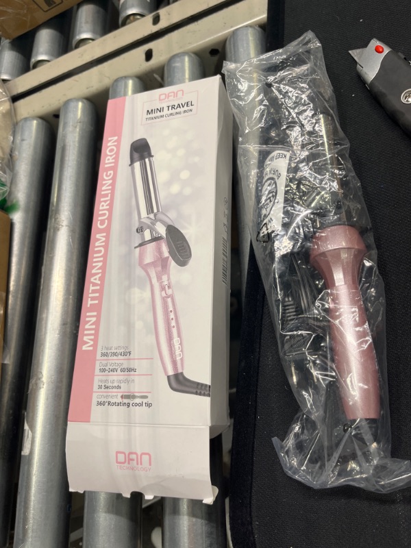 Photo 1 of Dan Technology Dual Voltage Curling Iron,Travel Curling Iron,1 inch Curling Iron,60 min Shut Off Hair Curling Irons,Temperature Adjustable Curling Irons for Long/Short Hair 3 heat Pink