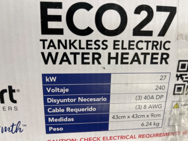 Photo 2 of EcoSmart ECO 27 Tankless Water Heater, Electric, 27-kW - Quantity 1 & SIEMENS Q240 40-Amp Double Pole Type QP Circuit Breaker black ECO 27 Water Heater + Breaker