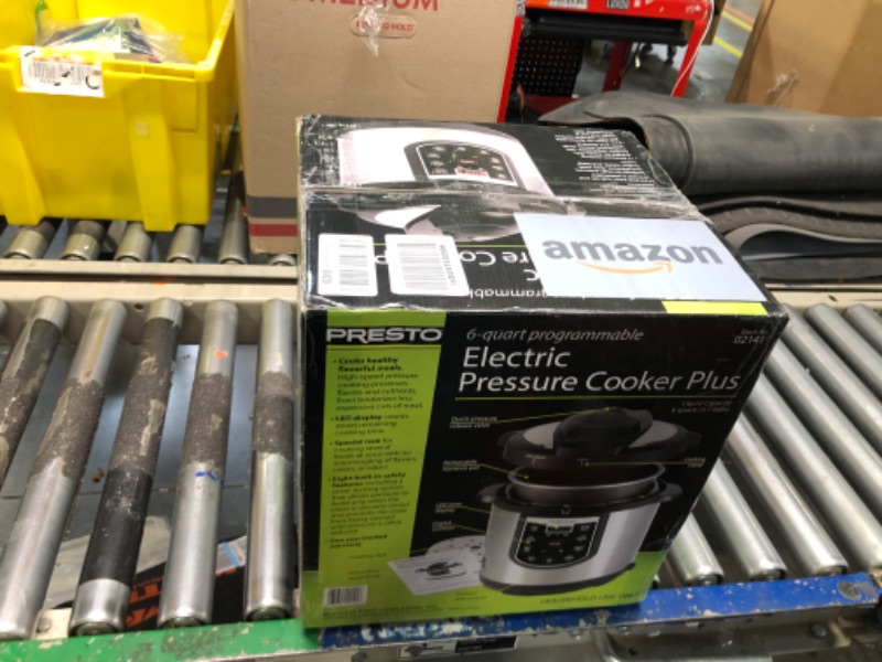 Photo 1 of 6 Qt. Black Stainless Steel Electric Pressure Cooker with Built-In Timer