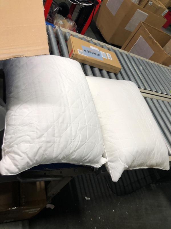 Photo 3 of Bed Pillows Standard Size Set of 2, Premium Down Alternative Cooling Bedding 20 x 26 White, Sleeping Pillow for Back, Stomach or Side Sleepers