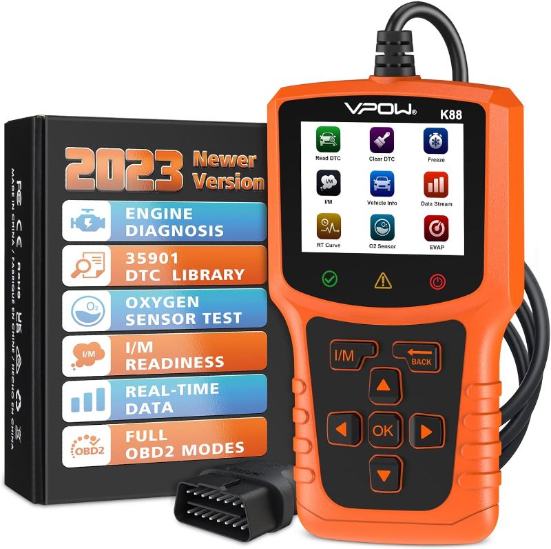 Photo 1 of OBD2 Scanner Code Reader Tool: OBD Car Diagnostic Scan Tool - Auto Car Engine Fault Code Reader for All OBDII Protocol Cars Since 1996 - Compatible with Ford BMW Toyota Honda Cars ects (Orange)