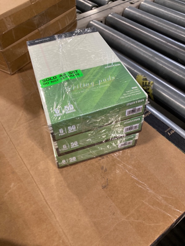 Photo 1 of Mintra Office Legal Pads, ((Basic 6pk - (Green Paper) (5in x 8in (Narrow Ruled), 6pk (Green Tint)) 5in x 8in (Narrow Ruled) 6pk (Green Tint) PACK OF 3
