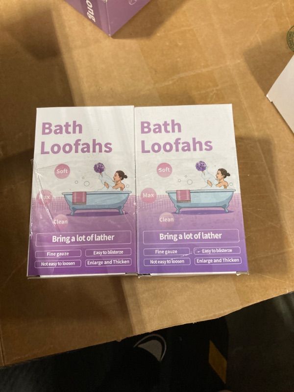 Photo 1 of Bath Loofah Sponge Soft Mesh Shower Puff for Body Wash Bath Sponge Body Scrubber for Women & Men Body Exfoliator-Bathing Accessories 3Pack 40G S PACK OF 2
