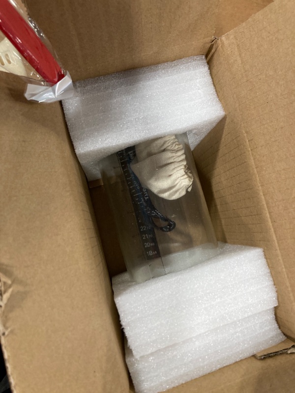 Photo 1 of AMOILS sourdough jar Sourdough Starter Jar Kit with Date Marked Feeding Band, Sourdough Fermentation Jar Scraper, Thermometer, Cloth Cover & Metal Lid,-24 oz/650ml Sourdough Starter Kit 1 Pack