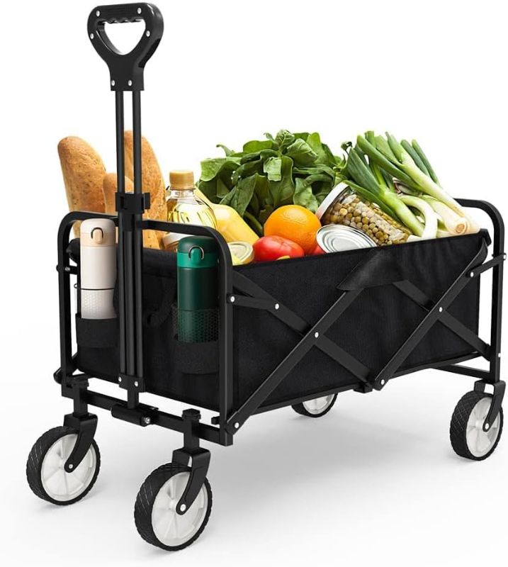 Photo 1 of ** blue**
Folding Wagon, Collapsible Wagon Garden Cart Heavy Duty with Side Pocket and Terrain Wheels, Large Capacity Foldable Grocery Beach Wagon for Garden Sports Camping Shopping(1 Year Warranty)
