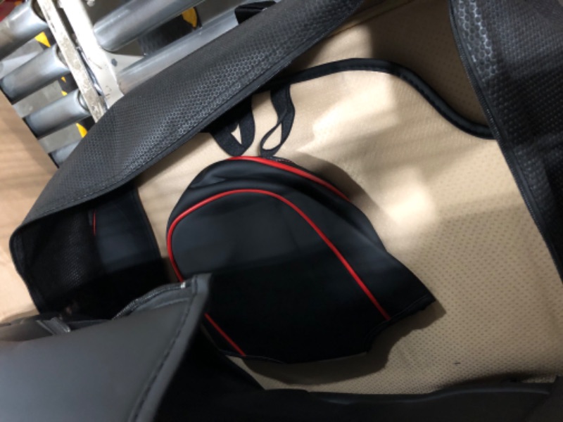 Photo 1 of BWTJF Car Seat Covers Full Set, Auto Seat Covers 5 Pieces, Leatherette Automotive Vehicle Cushion Cover for Cars SUV Pick-up Truck, Universal Car Interior Accessories Airbag Compatible, (Black&Red) Black&Red Full Set