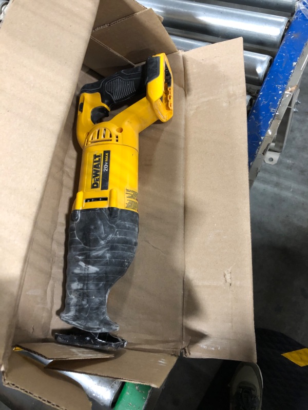 Photo 3 of ** use for parts, missing battery**
DEWALT 20V MAX Reciprocating Saw, 3,000 Strokes Per Minute, Variable Speed Trigger, Bare Tool Only (DCS380B), Black/Clear Recip Saw Only Saw