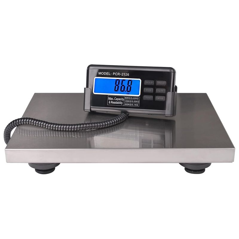 Photo 1 of Large 440lbs Shipping Scale, 15"X 12" Platform Heavy Duty Stainless Steel Platform for Postal Industrial Floor Busniess Office Home Warehouse Package Lugggage
