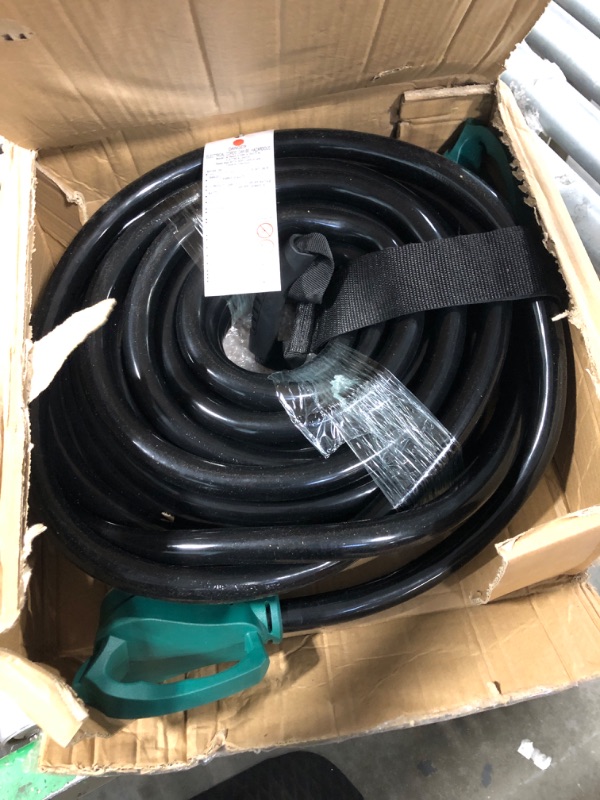 Photo 1 of 50 FT 50 Amp RV/EV Extension Cord Outdoor, 4 Prong Flexible Heavy Duty 6/3+8/1 Gauge STW RV Power Cord Waterproof with Cord Organizer, NEMA 14-50P to 14-50R, Black-Green, ETL
