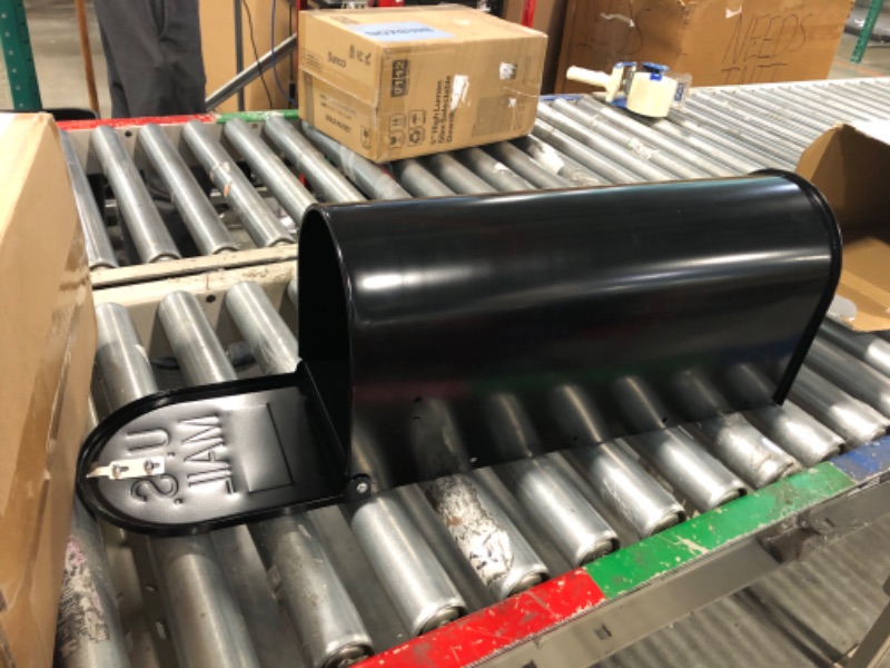 Photo 1 of ** NO STICKERS**
\Saillong Mailbox with Number Stickers, Galvanized Steel Black Post Mount Mailbox for Outside and 5 Sets Reflective Mailbox Number Stickers for Mailbox Address (Patent Design)
