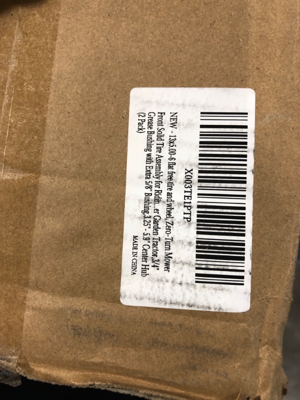 Photo 4 of 13x5.00-6 flat free tire and wheel,Front Zero-Turn Smooth Tire Assembly Replacement for Riding Lawn Mower Garden Tractor,with 3/4" &1/2" & 5/8" Precision bearings,3.25"- 5.9" Center Hub (2 Pack)
