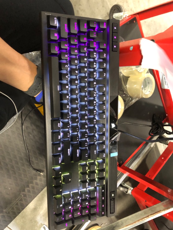 Photo 6 of ***SOME KEYS ARE NOT WORKING***Corsair K70 RGB PRO Wired Mechanical Gaming Keyboard (CHERRY MX RGB Speed Switches: Linear and Rapid, 8,000Hz Hyper-Polling, PBT DOUBLE-SHOT PRO Keycaps, Soft-Touch Palm Rest) QWERTY, NA - Black Cherry Speed- Fast K70 RGB PR