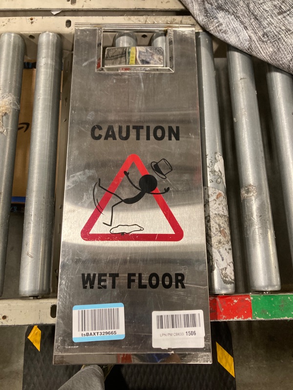 Photo 1 of Kitchen Wet Floor Caution Sign, Stainless Steel Jolli Designs
