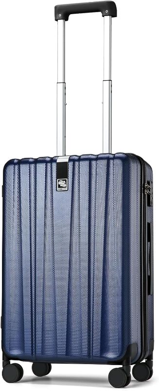 Photo 1 of Hanke 20 Inch Carry On Luggage 22x14x9 Airline Approved Lightweight PC Hard Shell Suitcases with Wheels Tsa Luggage Rolling Suitcase Travel Luggage Bag for Weekender(Dark Blue)
