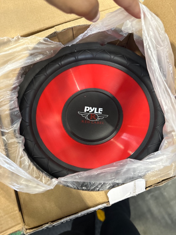 Photo 2 of Pyle Car Vehicle Subwoofer Audio Speaker - 10 Inch Red Electro-Plated Cone, Red Plastic Basket, 1.5” Kapton Voice Coil, 4 Ohm Impedance, 600 Watt Power, for Vehicle Stereo Sound System - Pyle PLW10RD 10-inch 600 Watts 1.5-inch Single Voice coil 4-ohm/RED