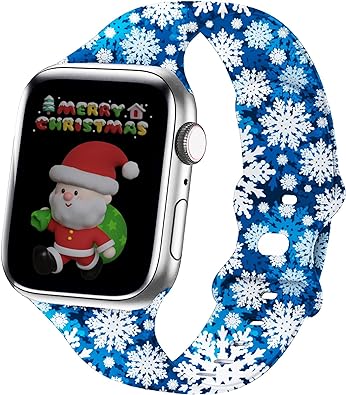 Photo 1 of Christmas Band Compatible with Apple Watch Band 38mm 40mm 41mm for Girls Women Men Boys Gifts, Silicone Sport Watch Bands for Series 7 6 5 4 SE 3 2 1 Xmas Design
