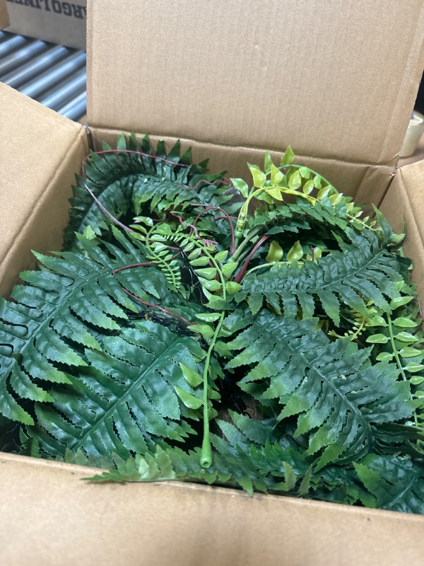 Photo 1 of 23in Diameter Artificial Boston Fern Hanging Plants, Artificial Plant Perfect for Home Office Indoor Decoration 23in Boston Fern