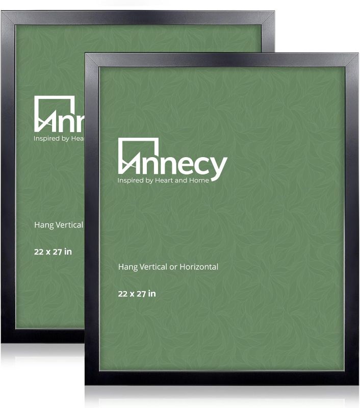 Photo 1 of Annecy 22x27 Picture Frame Black?2 Pack?, 22 x 27 Picture Frame for Wall Decoration, Classic Black Minimalist Style Suitable for Decorating Houses, Offices, Hotels
