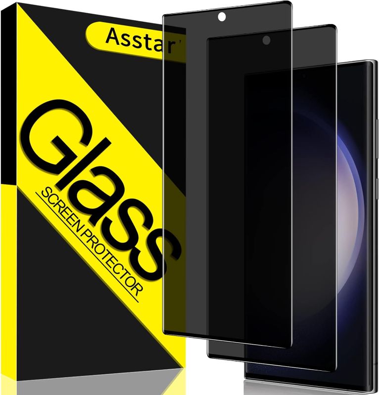 Photo 1 of Asstar 2 Pack Samsung Galaxy S23 Ultra Privacy Screen Protector,9H Hardness Tempered Glass Screen Protector for Samsung Galaxy S23 Ultra,Anti-Scratch Case Friendly ?Don’t Support Fingerprint Unlock?
