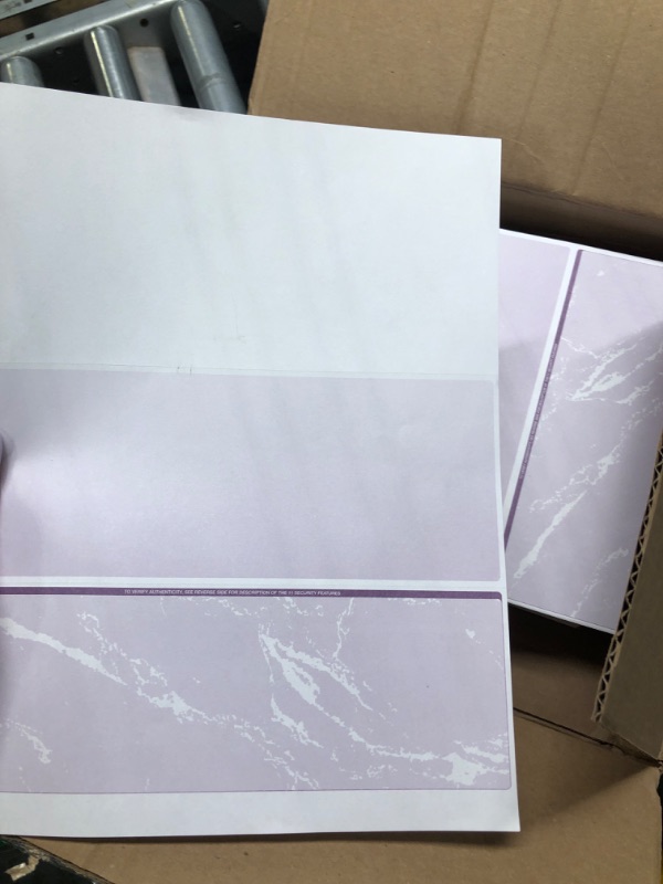 Photo 2 of DocuGard Purple Marble Middle Check, 8.5 x 11 Inches, 24 lb, 500 Sheets, 1 Check Per Sheet (04515)
