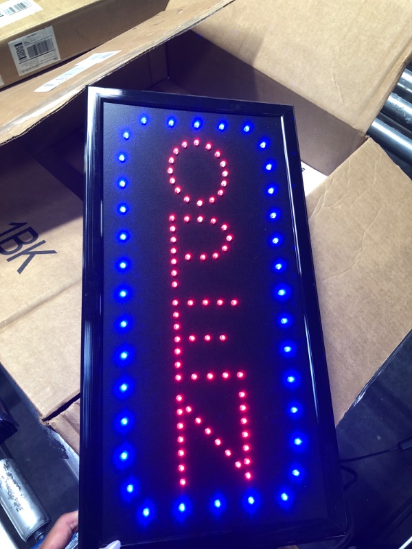 Photo 2 of Alpine Industries Led Open Sign - Electronic Lighted Board W/Flash & Steady Mode - Provides Classy Techno Display
