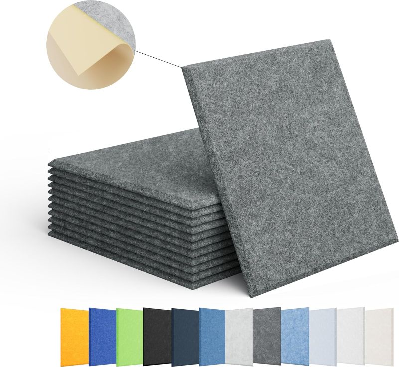 Photo 1 of 6 Pack Acoustic Panels Self Adhesive Sound Proof Foam, High Density Sound Acoustic Panel, 24x12 Panels in Home, Office, Reccording Room, Studio,and more(Moonlight Grey)
