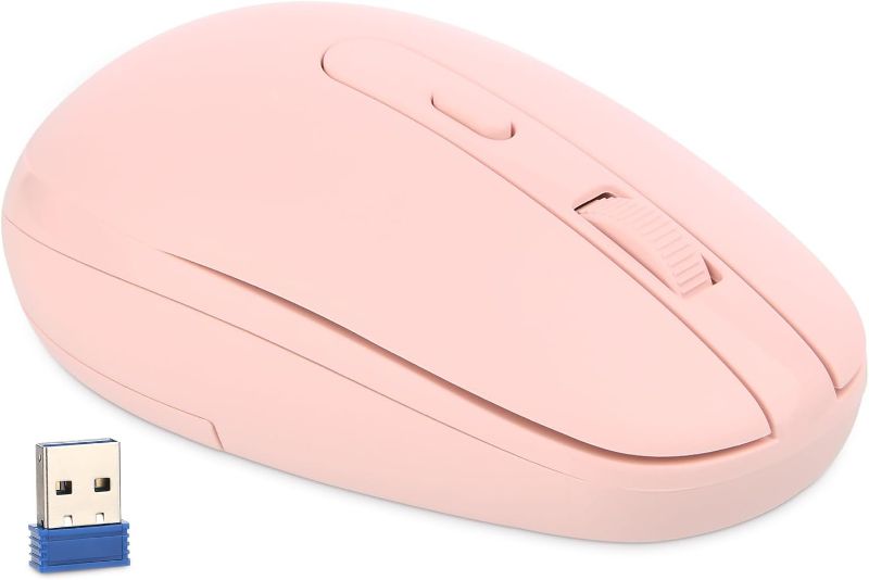 Photo 1 of seenda Wireless Mouse, 2.4G Noiseless Mouse with USB Receiver Portable Computer Mice for PC, Tablet, Laptop, Notebook with Windows System - Pink
