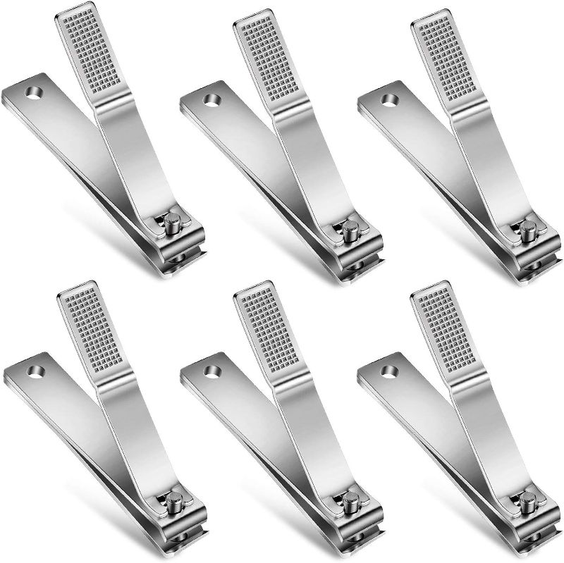 Photo 1 of 12 Pieces Large Toenails Clippers Straight Edge Toenails Clippers Stainless Steel Nails Cutters for Men Women Thick Nails
