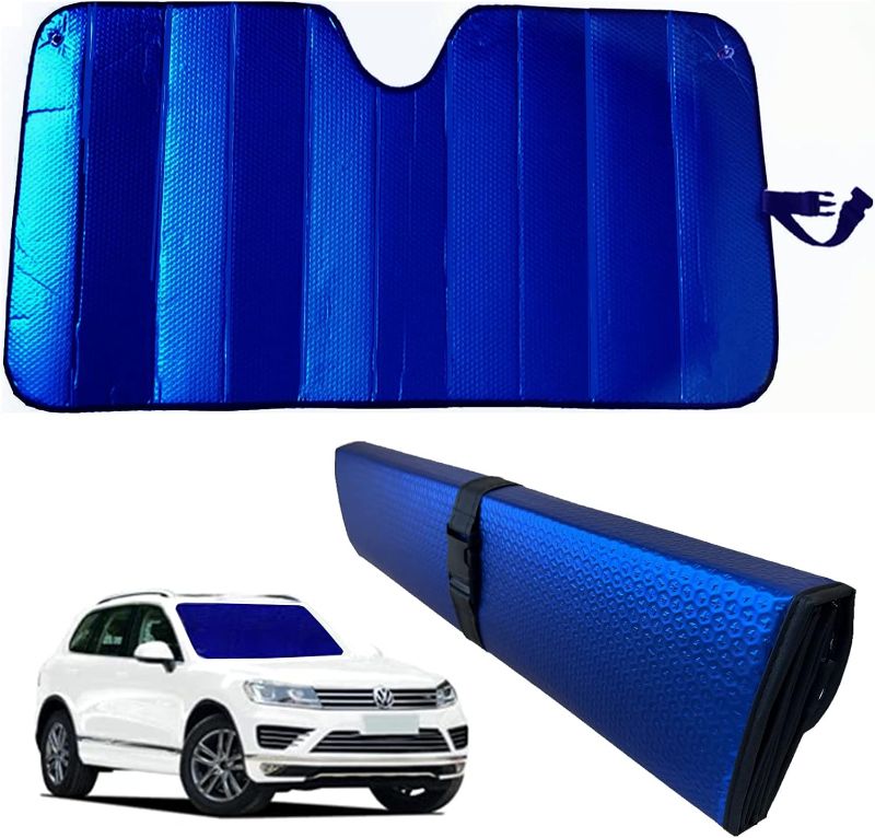 Photo 1 of ****USED*** Windshield Sunshade-Thicken 5-Layer Bubble Block Heat and Sun UV Rays,Front Windshield Sun Shade,Sun Visor for Car- Keeps Your Vehicle Cool - 58 x 27.5 Inch (Dark Blue)
