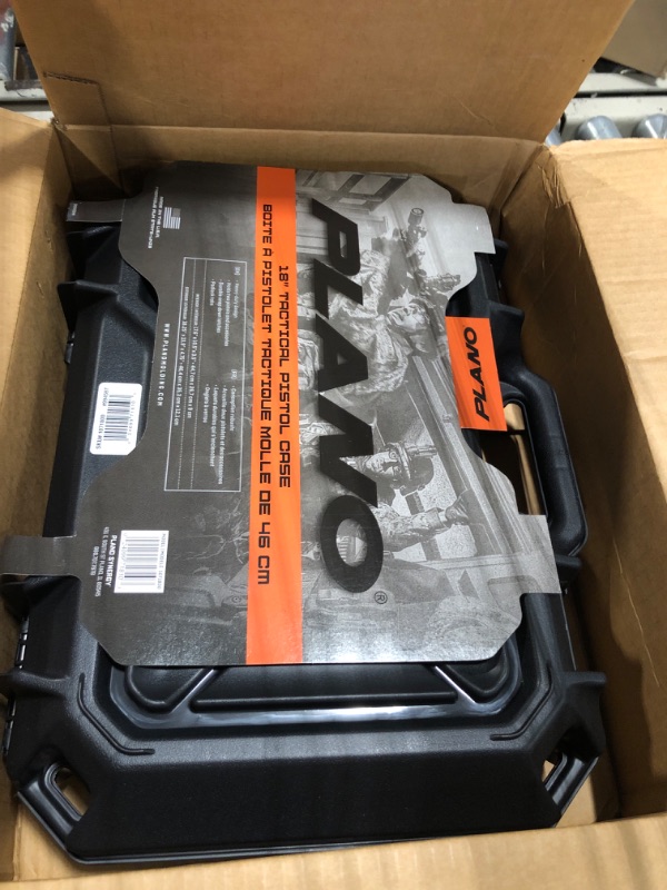 Photo 1 of *** MAJOR DAMAGED***
Plano Tactical Pistol Case, 1071800 Black, 18
