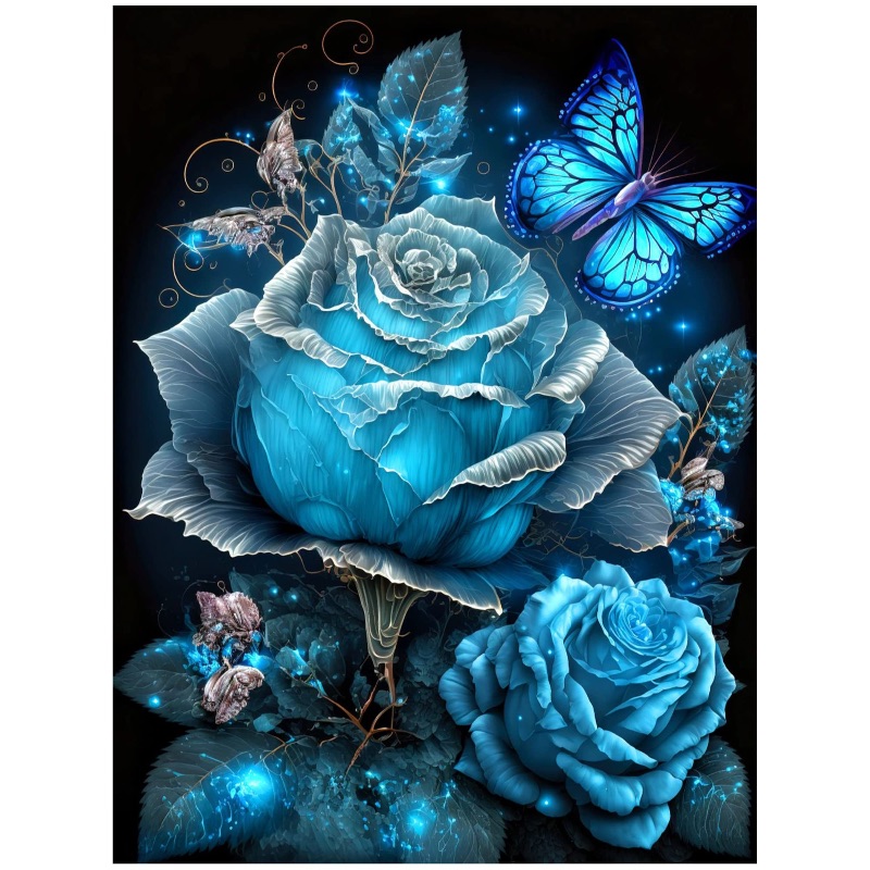 Photo 1 of Novastar Butterfly Rose Diamond Painting Kits for Adults, 12x16 Inch Full Drill Diamond Art Kit for Adults Beginner, DIY 5D Diamond Dots Painting Craft for Home Wall Decor (Butterfly Rose)