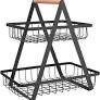 Photo 1 of 2 Tier Countertop Fruit Basket,Portable Fruit Bowle Basket for Kitchen Organizer Storage & Dining Room Fruits Vegetable Bread Snacks, Detachable Metal Rectangle Basket Storage