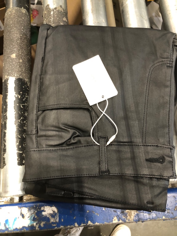 Photo 1 of Bamans Women's Faux Leather Pants, Skinny Stretch Pants with Pockets, Work Casual Pants for Women (Black, S )