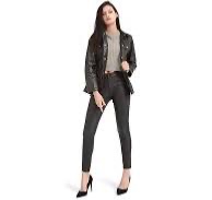 Photo 1 of Bamans Women's Faux Leather Pants, Skinny Stretch Pants with Pockets, Work Casual Pants for Women (Black, S )