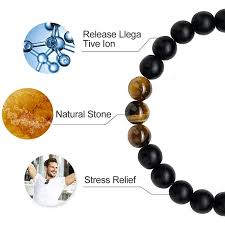 Photo 1 of 8mm Lava Rock Bracelet Yoga Healing Bead Adjustable Bracelet Men Women
