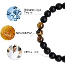 Photo 1 of 8mm Lava Rock Bracelet Yoga Healing Bead Adjustable Bracelet Men Women