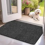 Photo 1 of Mibao Indoor Door Mat, 24" x 35.5", Dirt Trapper Entrance Doormat, Non-Slip Low Profile Mat, Dog Door Mat, Super Absorbent Welcome Mat for Front Door, Back Door, Shoe Scraper, Black