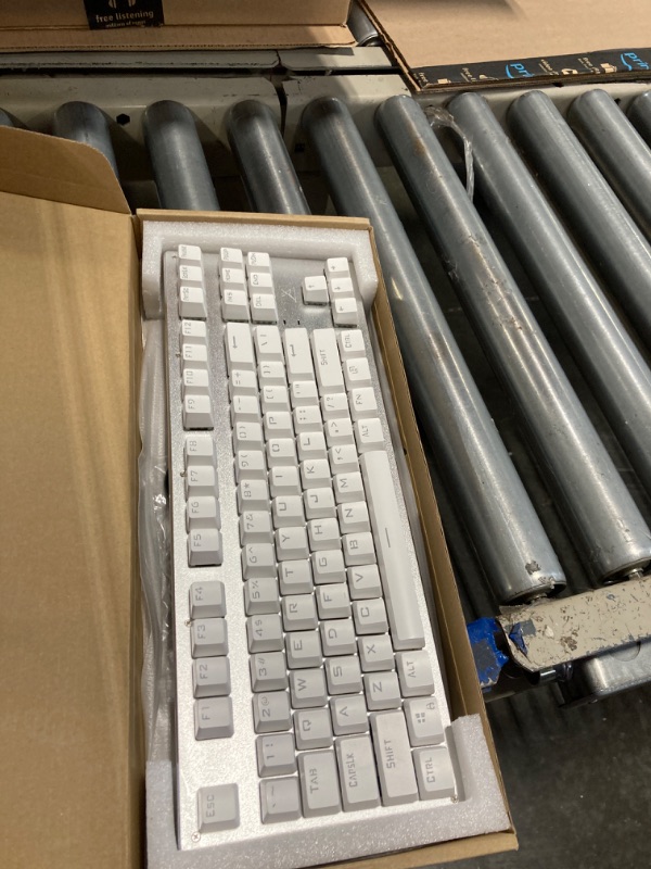 Photo 1 of RK ROYAL KLUDGE RK61 Wireless 60% Mechanical Gaming Keyboard, Ultra-Compact 60 Keys Bluetooth Mechanical Keyboard with Programmable Software (Blue Switch, White)