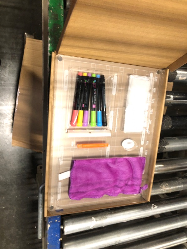 Photo 1 of Magnetic Calendar for Refrigerator, Acrylic Magnetic Monthly and Weekly Calendar Set, 16"x12" Dry Erase Calendar, with 6 Colored Dry Earse Marker Pens and a Magnetic Pen Holder