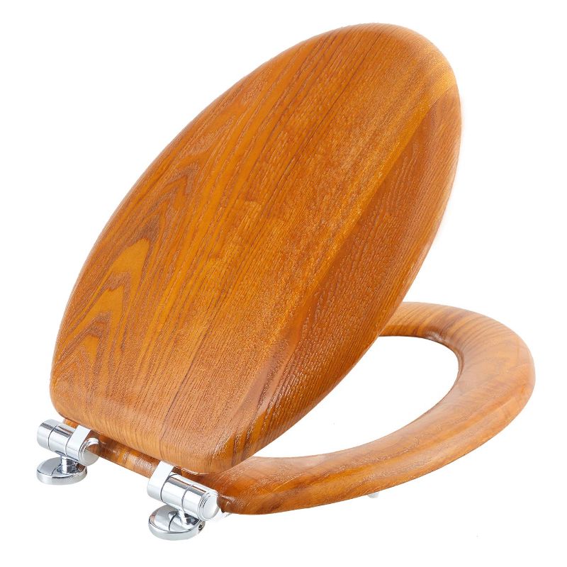 Photo 1 of  ANGEL SHIELD WOOD TOILET SEAT ELONGATED WITH SOFT CLOSE,EASY CLEAN,QUICK-RELEASE HINGES(ELONGATED,WOOD) ELONGATED-18.5" WOOD