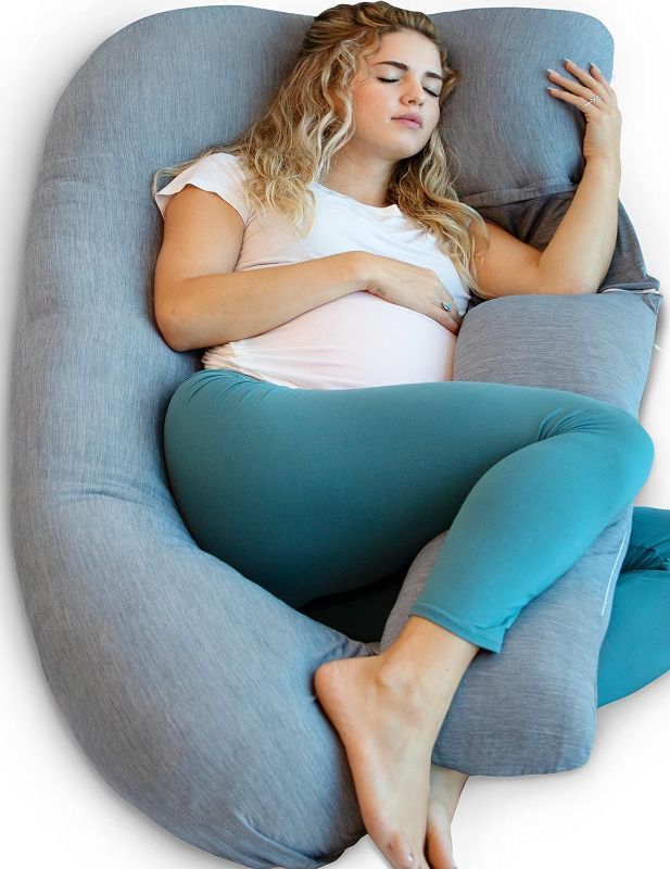 Photo 1 of PHARMEDOC PREGNANCY PILLOWS, U-SHAPE FULL BODY PILLOW – REMOVABLE COOLING COVER -DARK GREY – PREGNANCY PILLOWS FOR SLEEPING – BODY PILLOWS FOR ADULTS, MATERNITY PILLOW AND PREGNANCY MUST HAVES
