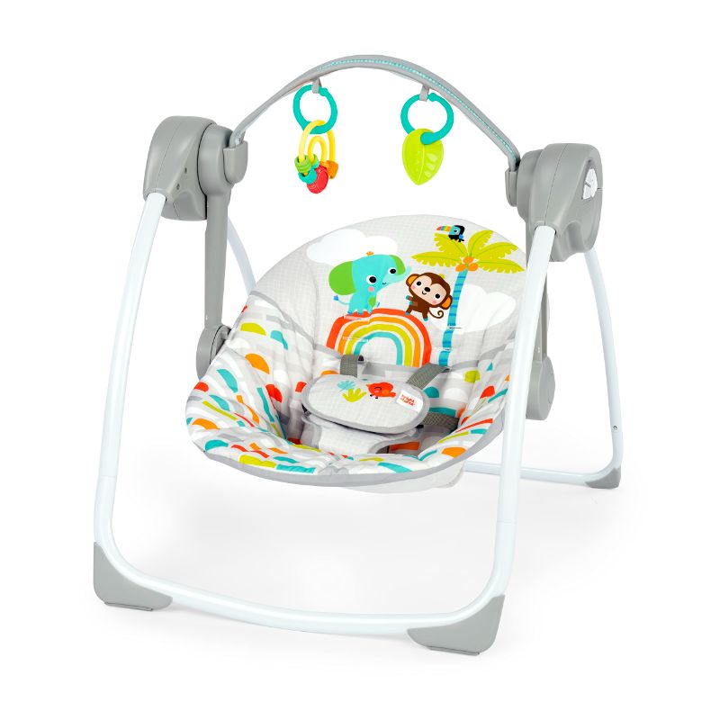Photo 1 of BRIGHT STARTS PLAYFUL PARADISE PORTABLE COMPACT AUTOMATIC BABY SWING WITH MUSIC, UNISEX, NEWBORN +