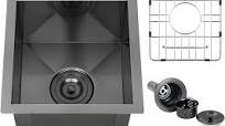 Photo 1 of 13 Black Bar Sink Drop In Workstation Kitchen Sink, FRANIC 13" x 15" x 9" Stainless Steel Matte Nano Black Topmount Single Bowl Small Kitchen Outdoor Sink
 
