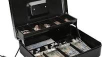 Photo 1 of  Large Cash Box with Key Lock - Durable Metal Cash Box with Money Tray, 11.81 x 9.84 x 3.46 inches (X-Large, Black)