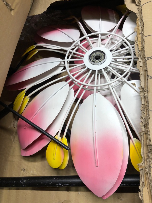 Photo 1 of Hourseat Lotus Flower Wind Spinner Large Outdoor Metal,Two-Way Wind Sculpture, 360 Degrees Swivel Kinetic Windmill Yard Art Decor for Patio, Lawn & Garden 73.5 * 19 Inches Yz-c019-1b