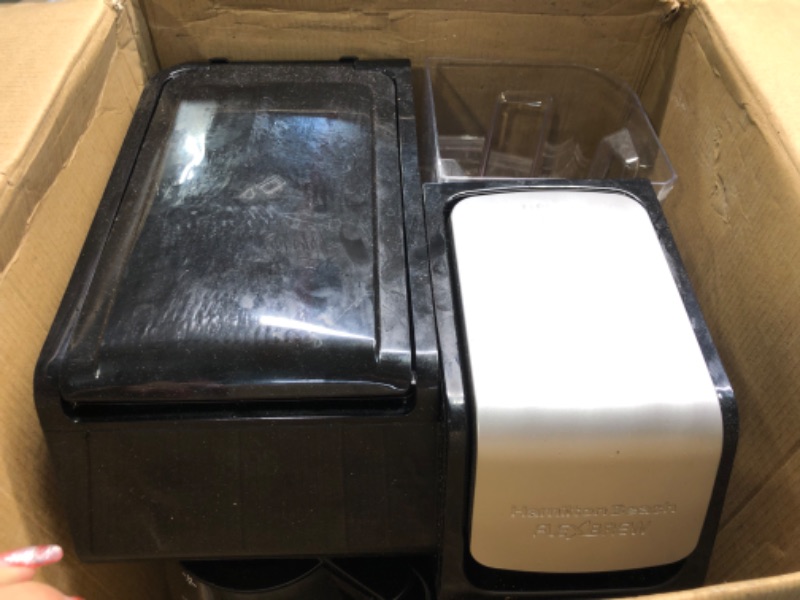 Photo 1 of Hamilton Beach FlexBrew Trio 2-Way Works with Alexa Smart Coffee Maker, Compatible with K-Cup Pods or Grounds, Single Serve or Full 12c Pot, 56 oz. Removable Reservoir, Black (49911)